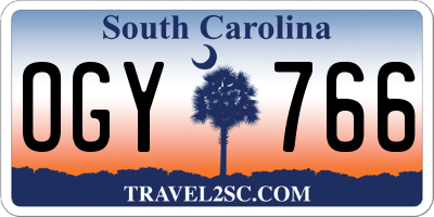 SC license plate OGY766