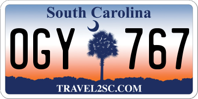 SC license plate OGY767