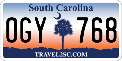 SC license plate OGY768