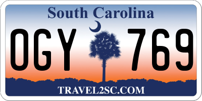 SC license plate OGY769