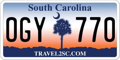 SC license plate OGY770