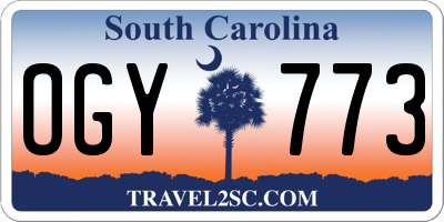 SC license plate OGY773