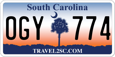SC license plate OGY774