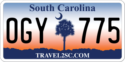 SC license plate OGY775