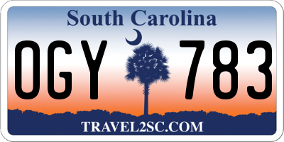 SC license plate OGY783