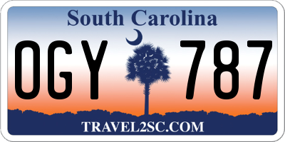 SC license plate OGY787