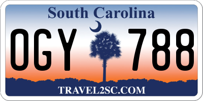 SC license plate OGY788