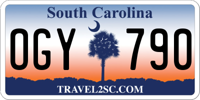 SC license plate OGY790