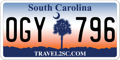 SC license plate OGY796