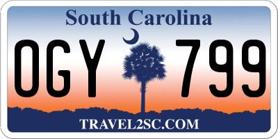 SC license plate OGY799