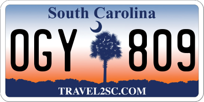 SC license plate OGY809