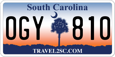 SC license plate OGY810