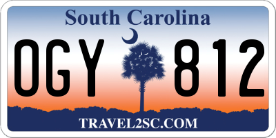 SC license plate OGY812