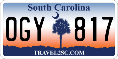 SC license plate OGY817