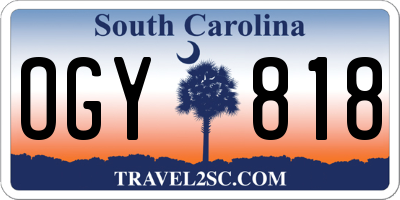 SC license plate OGY818