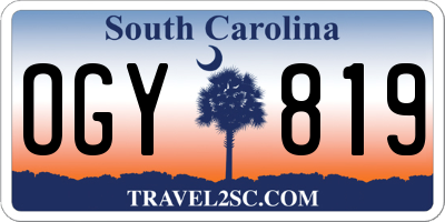 SC license plate OGY819