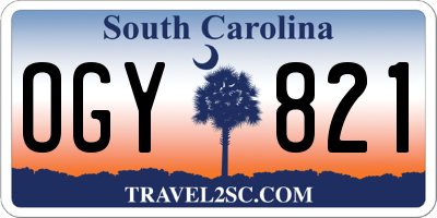 SC license plate OGY821