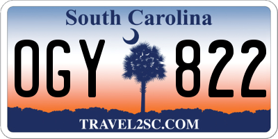 SC license plate OGY822