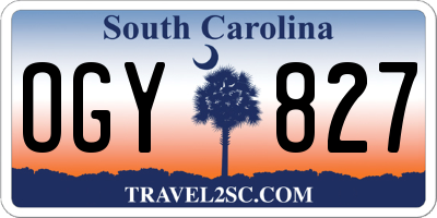 SC license plate OGY827