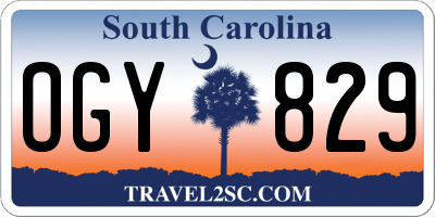 SC license plate OGY829