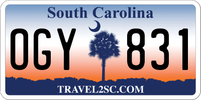 SC license plate OGY831