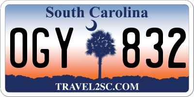 SC license plate OGY832