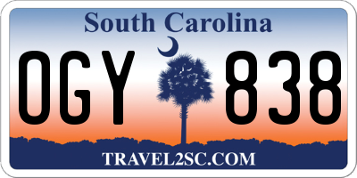 SC license plate OGY838