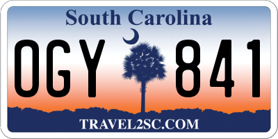 SC license plate OGY841
