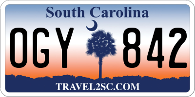 SC license plate OGY842