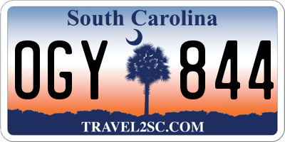 SC license plate OGY844