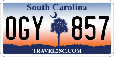SC license plate OGY857
