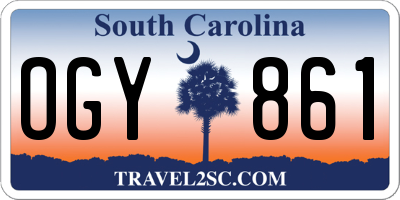 SC license plate OGY861