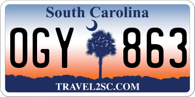 SC license plate OGY863