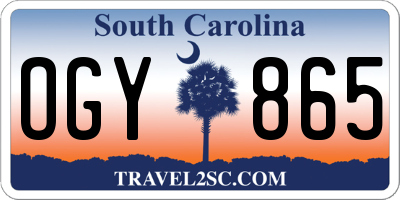 SC license plate OGY865