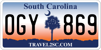 SC license plate OGY869