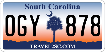 SC license plate OGY878