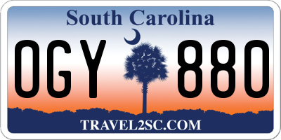 SC license plate OGY880