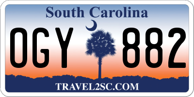SC license plate OGY882