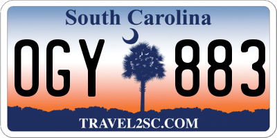 SC license plate OGY883