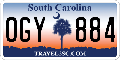 SC license plate OGY884