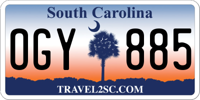 SC license plate OGY885