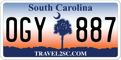 SC license plate OGY887