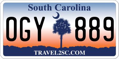 SC license plate OGY889