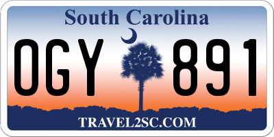 SC license plate OGY891