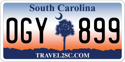 SC license plate OGY899