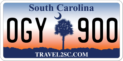SC license plate OGY900