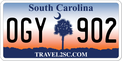 SC license plate OGY902
