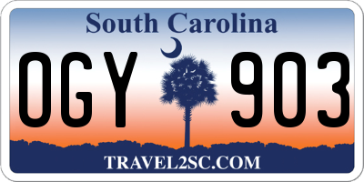 SC license plate OGY903