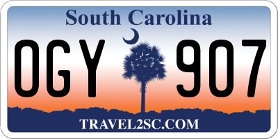 SC license plate OGY907