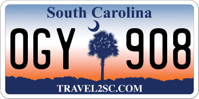 SC license plate OGY908
